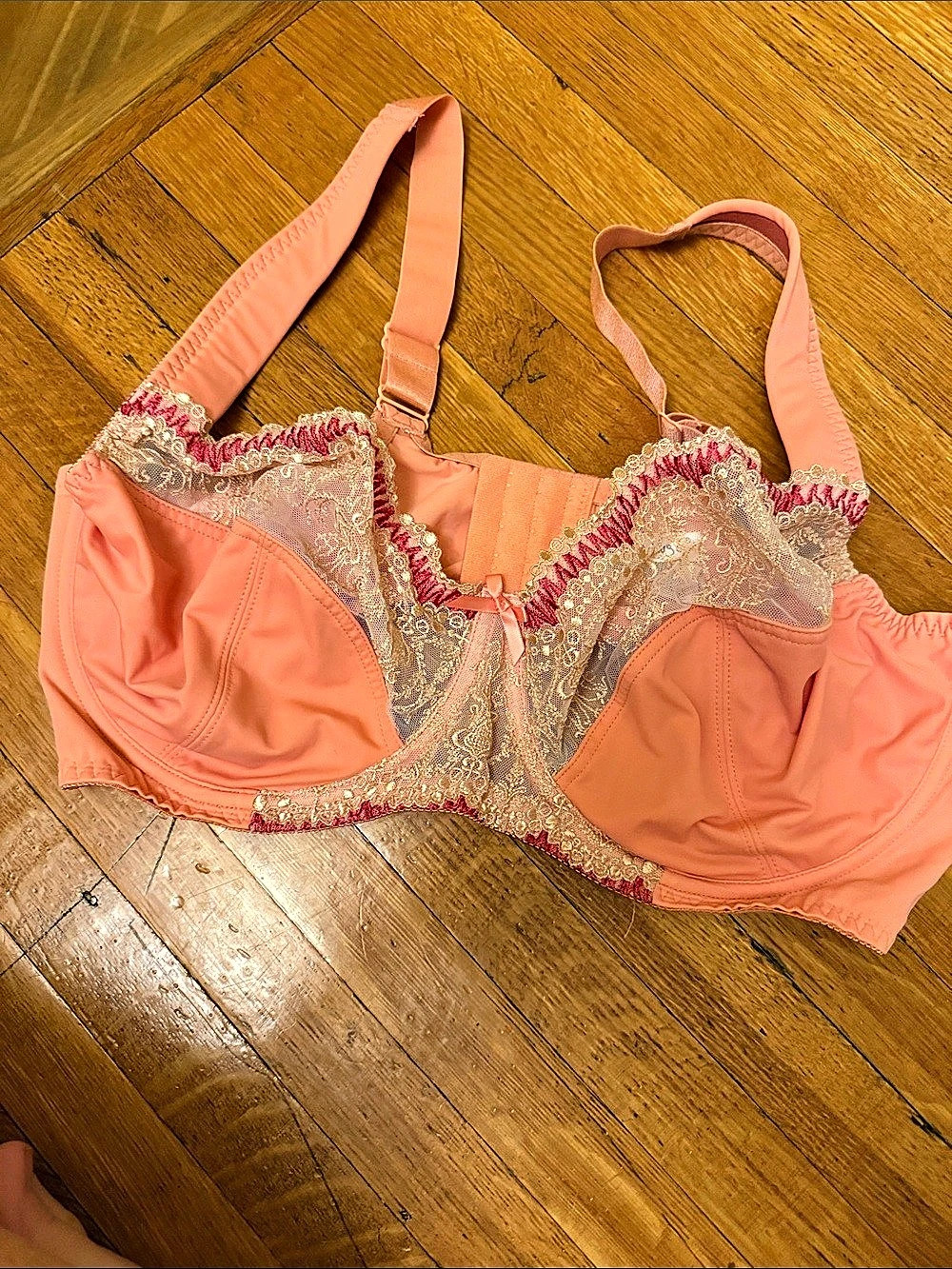 Curve Muse Women's Plus Size Unlined Underwire Lace Bra with Cushion Straps